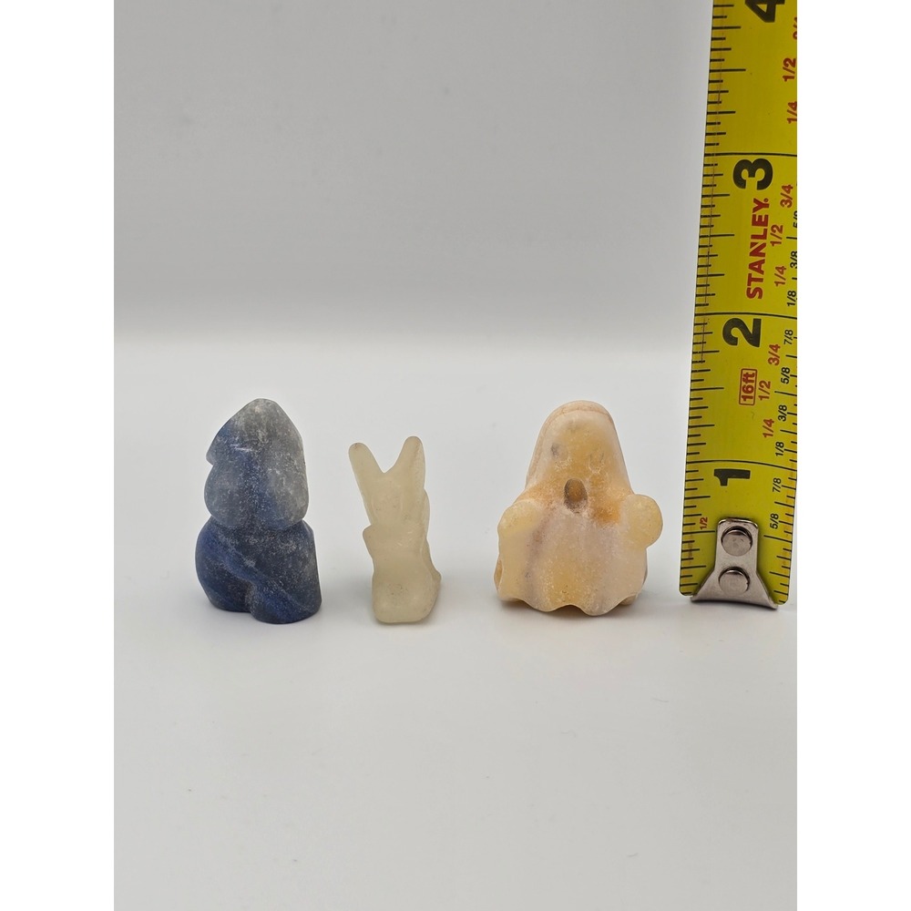 Set of 3 Crystal Carved Miniatures Goddess Ghost squirrel,  dollhouse, minis‎ - Picture 11 of 11